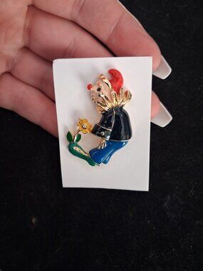 Vintage Sad Clown brooch